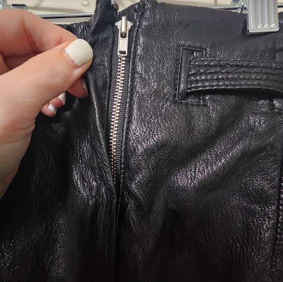 Free People Payton Faux Black Leather Mini Skirt Size 4 - Picture 9 of 9